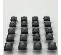 Bouton de commutation d'alimentation, 20 pièces/lot, 8x8x5MM, 4 broches G77, conducteur en Silicone, silencieux, Tactile, bouton poussoir, Micro interrupteur à réinitialisation automatique interrupteu