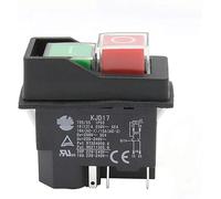 Bouton de commutation de machine, commutateur de retard Bouton-poussoir Swit 17 5PIN Bouton-poussoir Interrupteur électromagnétique AC250V 16A Démarreur magnétique Commutateurs d'outils électriques fo