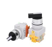 Bouton de commutation rotatif de montage 22 mm, 4 vis, bornes, sélecteur deux/trois positions, LAY7, LAY37, Y090-11X2(Self lock,2 POSITION 1NO1NC_SHORT HANDLE_SILVER CONTACT)