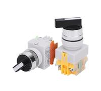 Bouton de commutation rotatif d'installation de 22mm, 4 bornes à vis, sélecteur deux/trois positions LAY7 LAY37 Y090-11X2(3 2NO_LONG_BRASS)