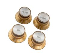 Bouton De Contrôle De Tonalité Et De Volume De Cloche En Forme De Capuchon Fin À 24 Dents Pour Guitare Gauche