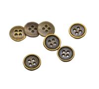 Bouton De Couture En Alliage Métallique De Zinc, 10Mm/11.5Mm/12.5Mm/15Mm/18Mm/20Mm, 50 Pièces, Boutons Métalliques Ronds, Argent Et Bronze Antique, 4 Trous, Bronze, 18mm