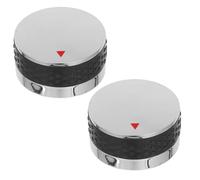 Bouton de Cuisinière à Gaz 2pcs Abs Argenté pour Four et Barbecue | Pointer pour Repérage Facile, Prise Antidérapante, Diamètre 58mm, Alésage Intérieur 6mm