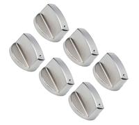 Bouton de cuisinière à gaz, 6 pièces 8mm universel en alliage de zinc bouton de commande de brûleur bouton de commande de four de remplacement pour chauffe-eau de cuisine (interrupteur 45°)