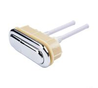 Bouton de décharge ovale chromé pour réservoir de chasse d'eau double compatible avec les trous rectangulaires standard