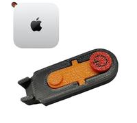 Bouton de démarrage Mini Host M4 modifié pour Apple Mac Mini M4 2024 - Version 3.0 avec touche d'alimentation repositionnée pour une meilleure accessibilité et une utilisation facile (noir et orange)