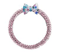 Bouton de démarrage orné d'un nœud papillon en strass | Cache de bouton de démarrage/arrêt moteur à strass circulaire(Pink,1 pc)