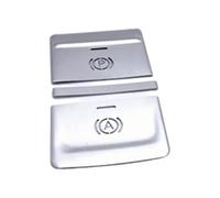 Bouton de frein à main électronique avec couvercle en aluminium | Autocollant décoratif à paillettes pour parking, compatible avec Audi Q3 2019-2023 et doté d'une protection(Silver)
