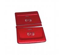 Bouton de frein à main électronique avec couvercle en aluminium | Autocollant décoratif à paillettes pour parking, compatible avec Audi Q3 2019-2023 et doté d'une protection(Red)