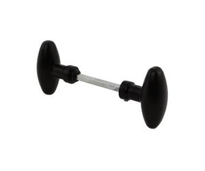 Bouton de grille double - ovoïde - carré de 6 mm - finition noire FTH THIRARD