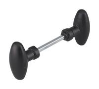 Bouton De Grille Double - Ovoïde - Carré De 6 Mm - Finition Noire Fth Thirard Multicolore