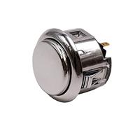 Bouton de Jeu Arcade Clipsable SANWA OBSF-30 Doré Argenté Couleur: Argente Retro Gaming Bartop Jeux Vidéo