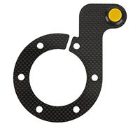 Bouton de klaxon de volant en Fiber de carbone, 6 trous, confortable, sensible au toucher, remplacement pour (Jaune)