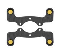 Bouton de klaxon de volant en fibre de carbone Fonctionnalité améliorée Kit de bouton de klaxon externe de remplacement pour volant 6 boulons 2 pièces (Bouton jaune)