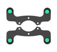 Bouton de klaxon de volant en fibre de carbone Fonctionnalité améliorée Kit de bouton de klaxon externe de remplacement pour volant 6 boulons 2 pièces (Bouton vert)