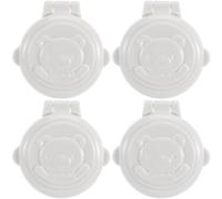 Bouton de Machine à Laver 4 Pièces, Verrouillage de Sécurité | ABS Blanc, Forme Cartoon, Double Protection, Adhérence Ferme, pour Voiture et Usage Domestique