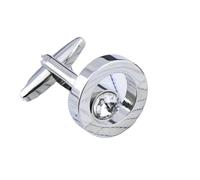 Bouton de Manchette Boutons de manchette de chemise for hommes et femmes, for Banquet d'affaires, discours de mariage, boutons de manchette simples en métal et cristal(White)