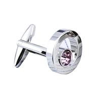 Bouton de Manchette Boutons de manchette de chemise for hommes et femmes, for Banquet d'affaires, discours de mariage, boutons de manchette simples en métal et cristal(Pink)