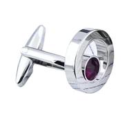 Bouton de Manchette Boutons de manchette de chemise for hommes et femmes, for Banquet d'affaires, discours de mariage, boutons de manchette simples en métal et cristal(Purple)