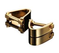 Bouton de Manchette Boutons de manchette polis en acier inoxydable for hommes, boutons de manchette élégants en forme de U for homme(Gold)