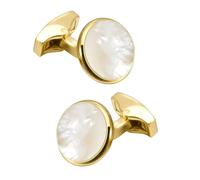 Bouton de Manchette Boutons de manchette ronds for hommes, chemise de costume de Banquet d'affaires, boutons de manchette à ongles fixes(Gold)