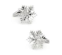Bouton de manchette en cristal Snowflake Design Matériau en laiton de qualité Boutons de manchette couleur argent