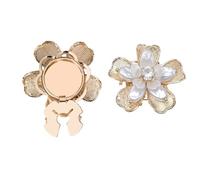 Bouton de Manchette Fleur Bijou Amovible à Clip