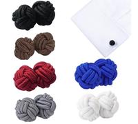 Bouton de Manchette Homme - Bouton manchette homme, Coffret Cadeau Élégant de 6 Paires (Rouge Bordeau, Bleu Royal, Marron Foncé, Gris Anthracite, Noir, Blanc)