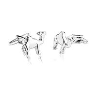 Bouton de Manchette Homme Luxe, Boutons Manchette Chameau Argent Accessoires de Chemise 2.3X1.8CM