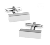 Bouton de Manchette Men's Bar Cufflinks Brass Material Silver Color Engravable Design Cuff