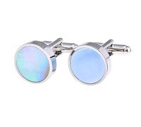 Bouton de Manchette Nacre | Boutons de Manchette Homme | Cadeau Mariage Perle | Cadeau Hommes Anniversaire Bijoux Acier Inoxydable | Chemise Affaire Design Argenté