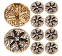 Bouton de Manteau Lot de 10 Rond Noir en Métal 25mm