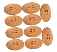Bouton de Manteau Rond en Bois 50mm à 4 Trous Café, Lot de 10 Pièces