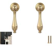 Bouton De Meuble 2 Pcs en Laiton Pur Poignée en Forme De Goutte étiquette Tiroir Armoire Porte Pendentif Un Seul Trou Petite Poignée, Large Copper Bright