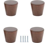 Bouton De Meuble 4 Pièces Bouton Et Poignée En Bois Massif Mini Poignée Tiroir De Garde-Robe Petite Poignée Ronde,Noyer Noir,Plat 22 * 20mm