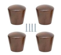 Bouton De Meuble 4 Pièces Bouton Et Poignée En Bois Massif Mini Poignée Tiroir De Garde-Robe Petite Poignée Ronde,Noyer Noir,Plat 22 * 20mm