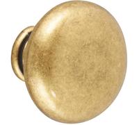 Bouton de meuble Anglais vieil or zamak H.30 x l.30 x P.25 mm - CHRISLIGNE - Modèle Antik - Jaune - Vieilli
