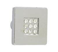 Bouton de meuble Carré argent zamak H.23 x l.28 x P.28 mm
