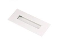 Bouton de meuble encastrable forme cuvette Rectangular - 155 x 73 mm - blanc ma
