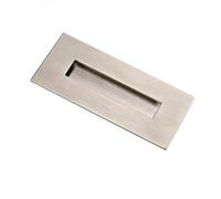 Bouton de meuble encastrable forme cuvette Rectangular - 155 x 73 mm - nickelé