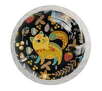 Bouton De Meuble Fantaisie De Chat Bouton De Tiroir 4 Pièces Poignee De Meuble Cristal Bouton De Porte Rond Poignée De Placard Pour Garçons Et Filles 3.5×2.8CM