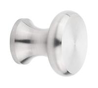 Bouton de meuble LEICESTER Ø 20 mm Hauteur 18 mm Acier Inoxydable brossé Poignée de Tiroir Bouton