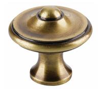 Bouton de meuble rustique en acier - vieux laiton - diamètre 25 mm DUBOIS