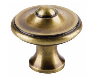 Bouton de meuble rustique en acier - vieux laiton - diamètre 34 mm DUBOIS