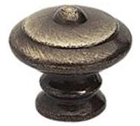 Bouton de meuble Rustique vieil or zamak H.30 x l.30 x P.27 mm