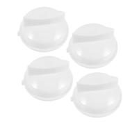 Bouton de Minuterie Lot de 4, Blanc, pour Micro-ondes | Plastique, Diamètre Axe 7mm et Alésage 5mm, Pièce de Rechange pour Four à Micro-ondes