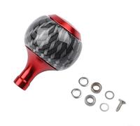 Bouton de moulinet de pêche en alliage d'aluminium de 35 mm de diamètre pour moulinets et moulinets de lancer d'appât, couleur rouge, poignée ergonomique antidérapante pour bateau d'eau douce et salée