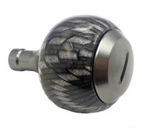 Bouton de moulinet de pêche pour DAIWA 23 pour EXCELER pour LT Spinnings, poignée ronde en alliage d'aluminium CNC et fibre de carbone avec vis et roulements (gris)