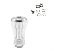 Bouton de moulinet de pêche pour Daiwa Tatula Stradic/Luvias Shimano/Stella/Vanquish/Twin Power PMMA Poignée en polymère avec tube en aluminium CNC (argent)