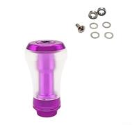 Bouton de moulinet de pêche pour Daiwa Tatula Stradic/Luvias Shimano/Stella/Vanquish/Twin Power PMMA Poignée en polymère avec tube en aluminium CNC (violet)